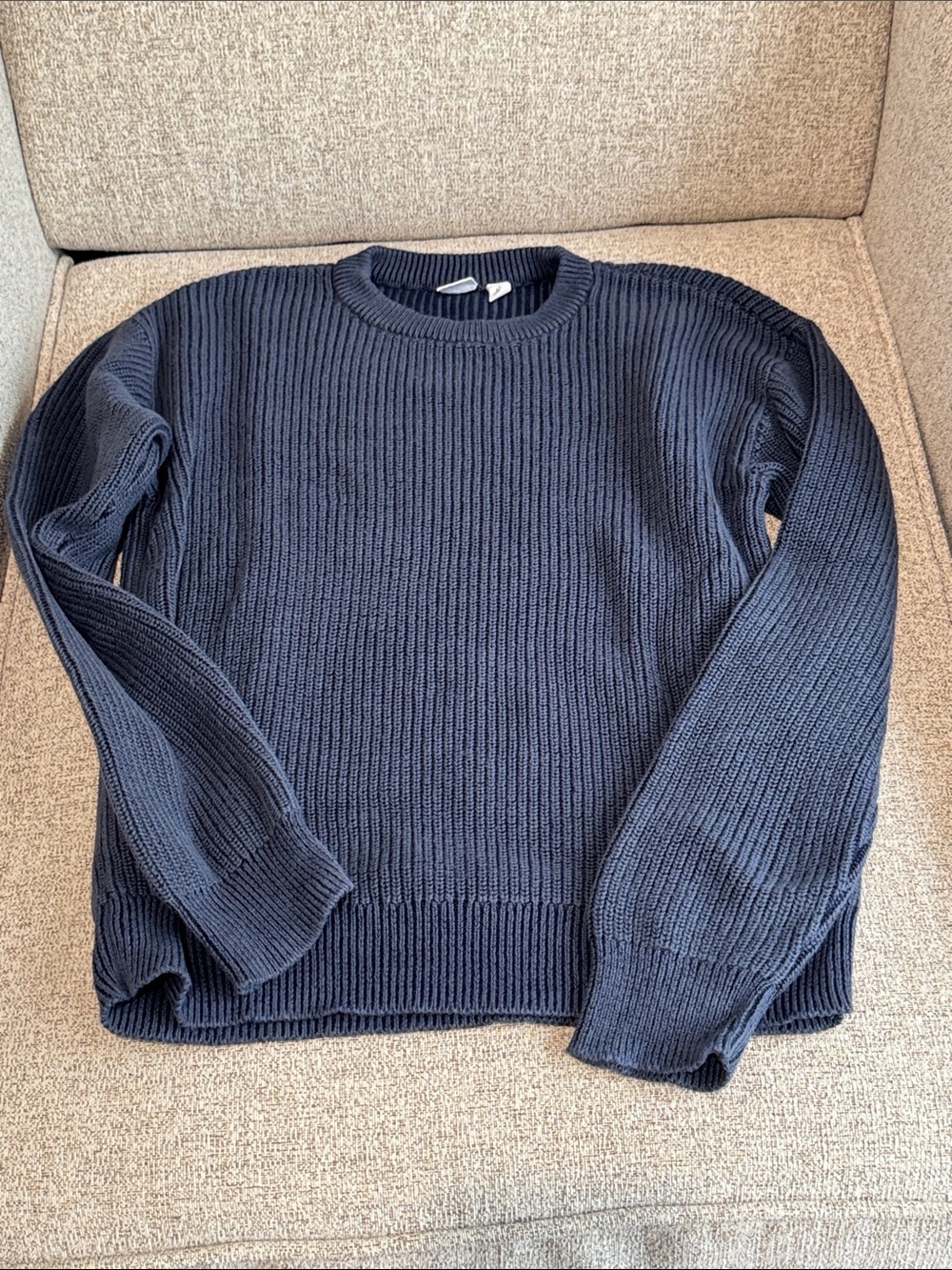 GAP Kids Boys Navy Ribbed Crewneck Sweater